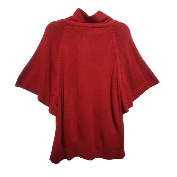 New Directions Womens Red Mock Neck Dolman Sweater Size Large - Picture 2 of 8